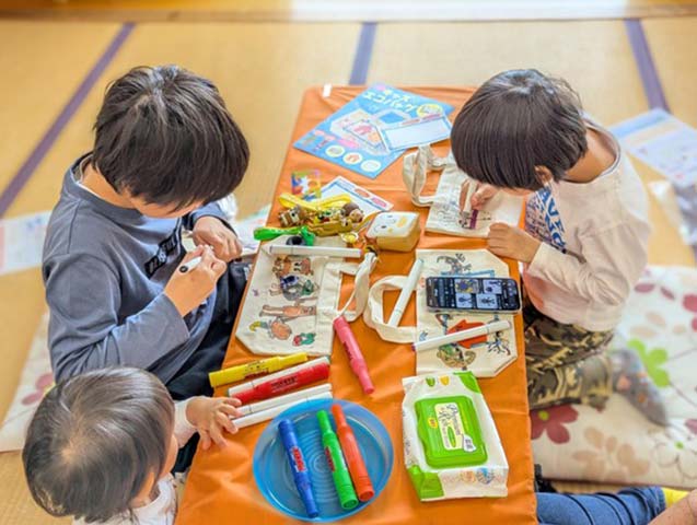 Tエコバッグ制作体験の様子